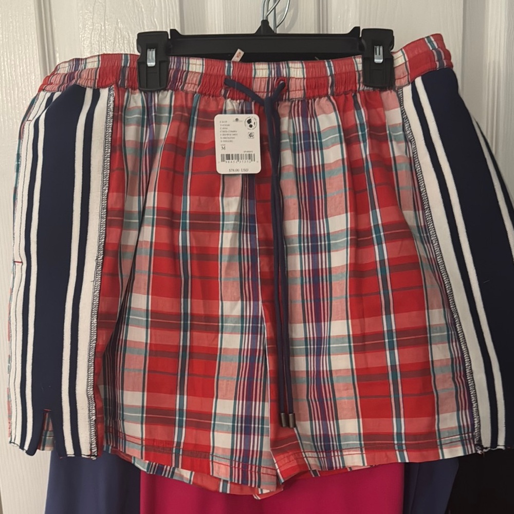 FP Movement by Free People Red Plaid Shorts